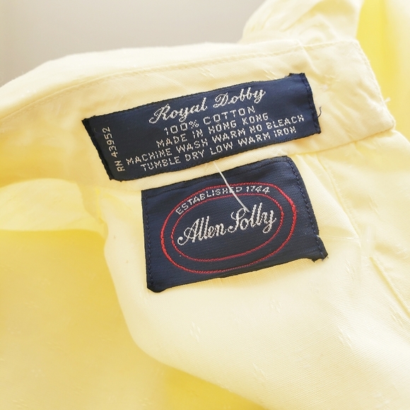 Vintage Allen Solly Dress Shirt / Pastel Yellow / Size 6 - Picture 7 of 7
